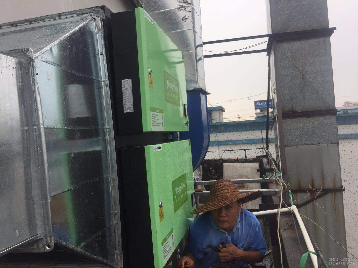 邢台 ● 客家围屋餐厅 ●6000风量油烟净化器安装案例，购买及安装油烟净化器热线：13622327331