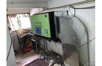西安鸿运饭庄24000风量复合式油烟净化器安装案例