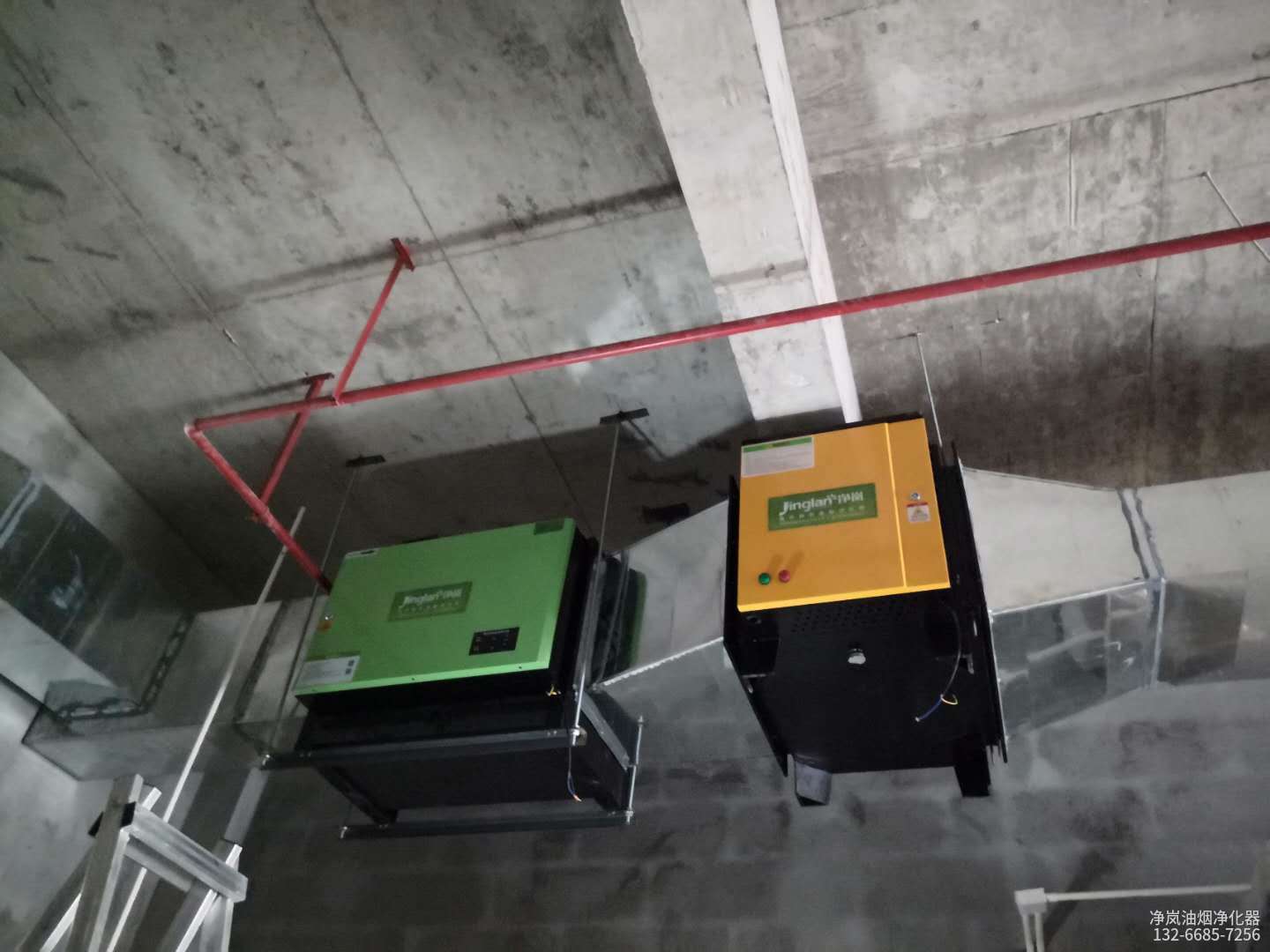 浙江金华·我爱吃烤肉店·8000风量复合式油烟净化设备安装工程